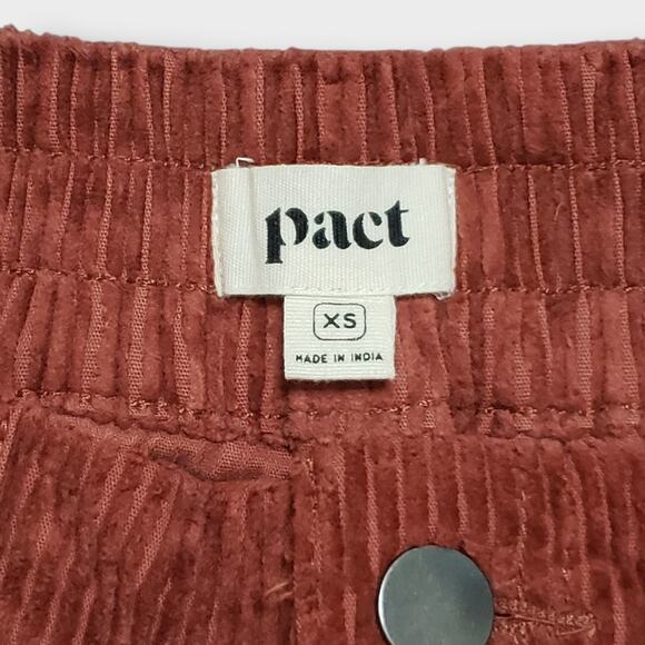 Pact Womens Organic Cotton Corduroy Tapered Peg Pants Stretch Rust Orange Sz XS - Picture 5 of 11